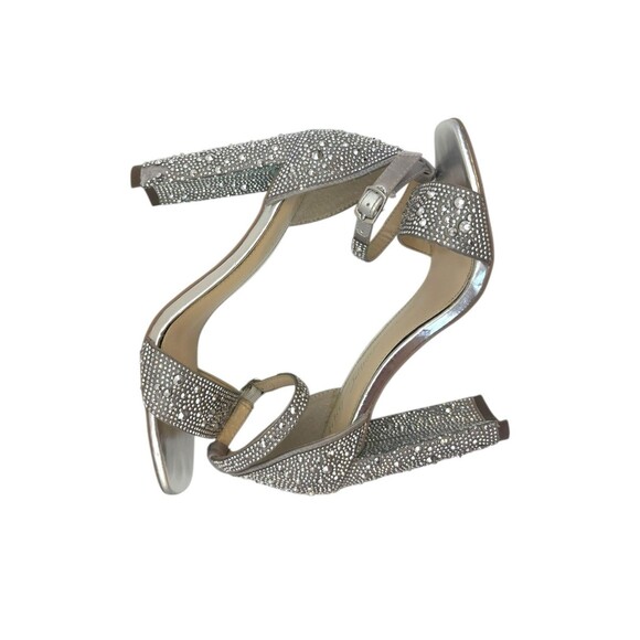 Betsey Johnson Blue SB-Rina Silver Rhinestone Block Heel Sandals Size 6 - Picture 6 of 12